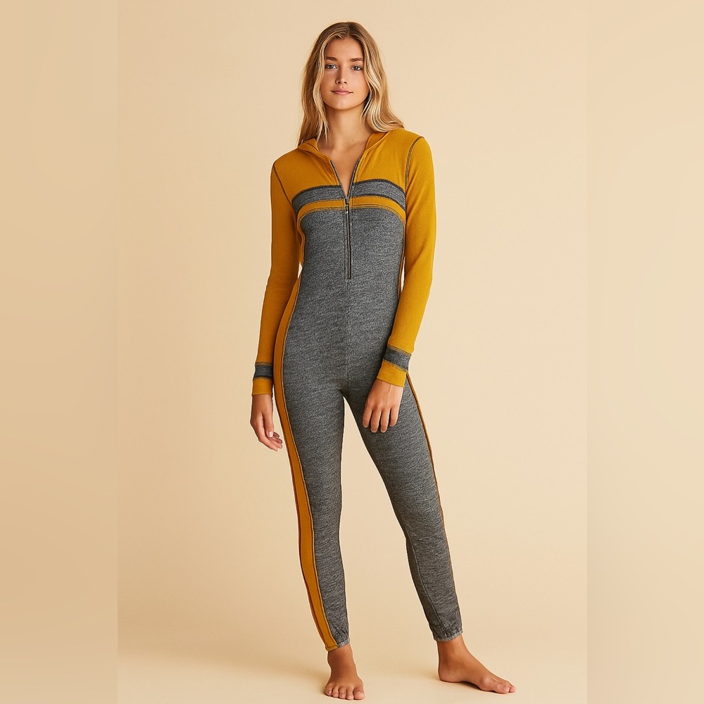 Free People Intimately hooded long John jumpsuit